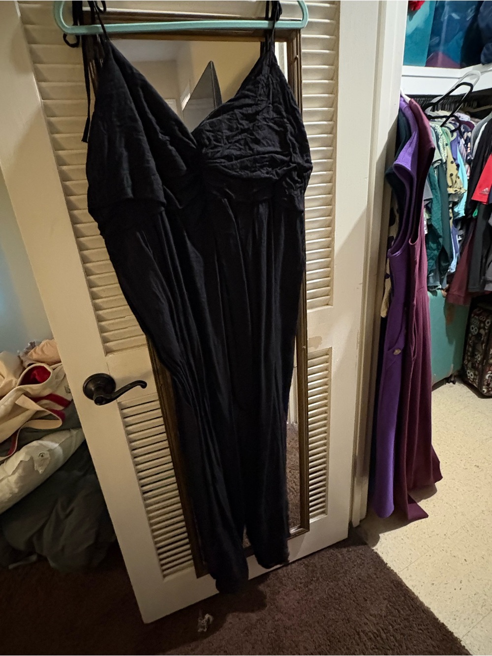 Old Navy Black V-Neck Jumpsuit with Spaghetti Straps